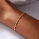 14k Gold Rope Chain Bracelet, Gold Layering Bracelet, Brass Bracelet for women